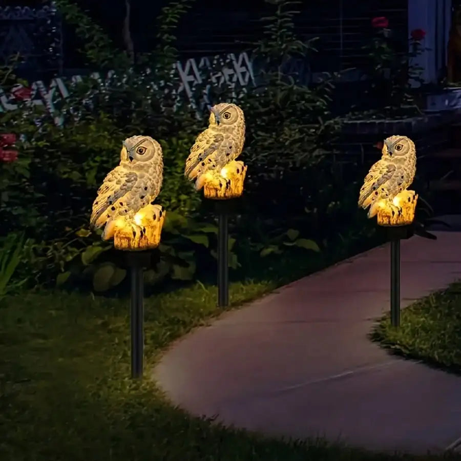 Solar-powered Owl Garden Ground Light Outdoor Waterproof LED Lawn