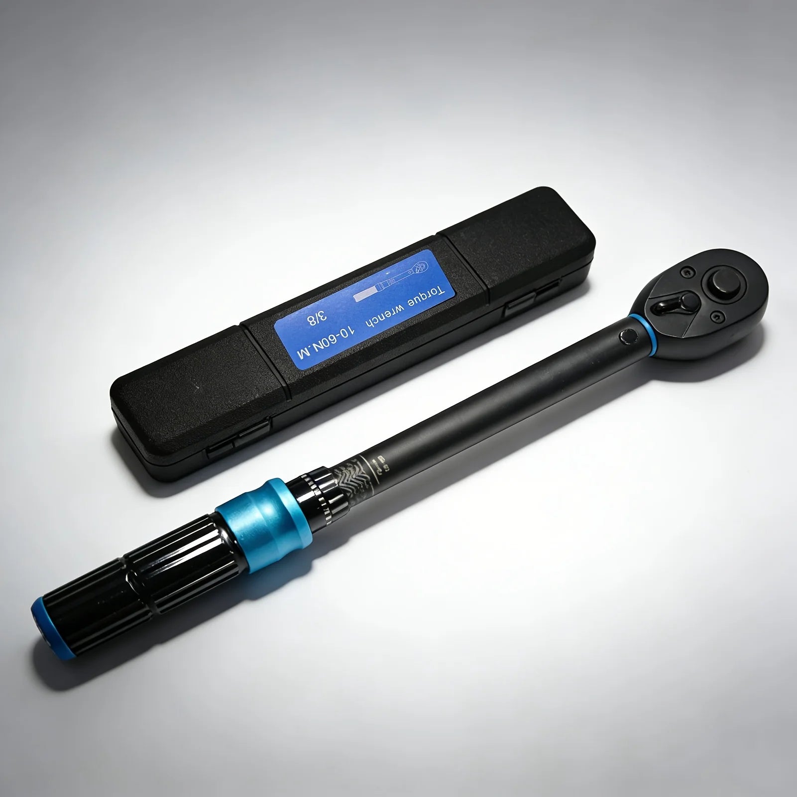 3/8" Drive 72-Tooth Click Torque Wrench - 10-60 Nm (7.37-44.27 ft-lb) Dual-Direction Adjustable for Automotive, Bicycle Zpaxo Blue