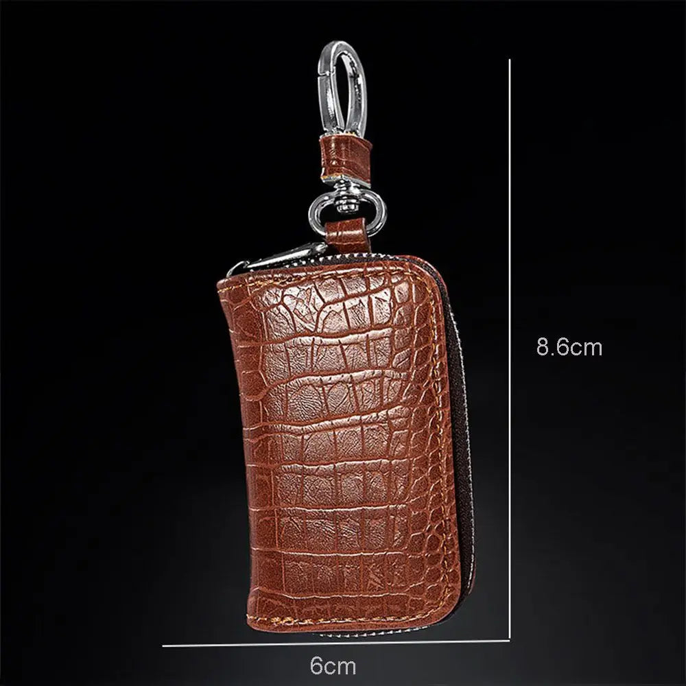 Portable Square Men Keychain PU Leather Keyring Car Key Case Wallets Zpaxo