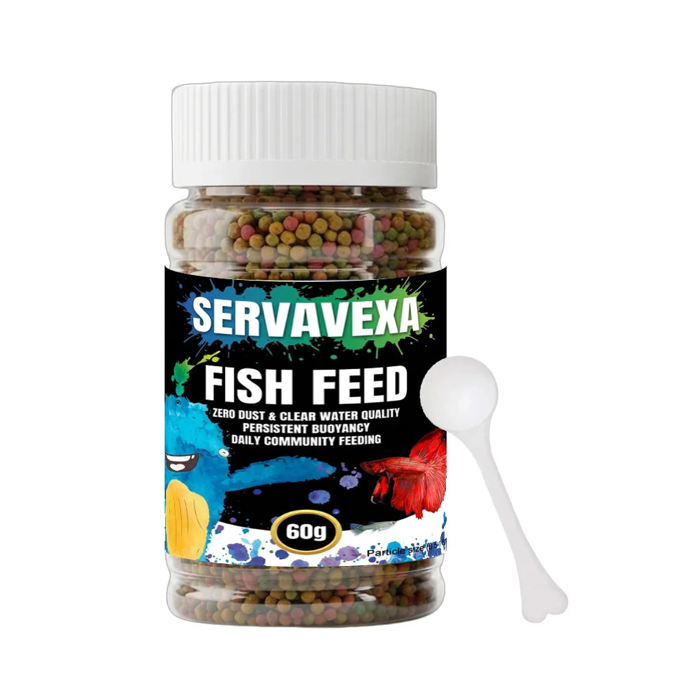 60g/150g Small Tropical Fish Food 0.5-1.5mm Micro Pellets Clear Water Zero Dust Aquarium Nutrition Feed for Guppy Tetra Betta Zpaxo 60G
