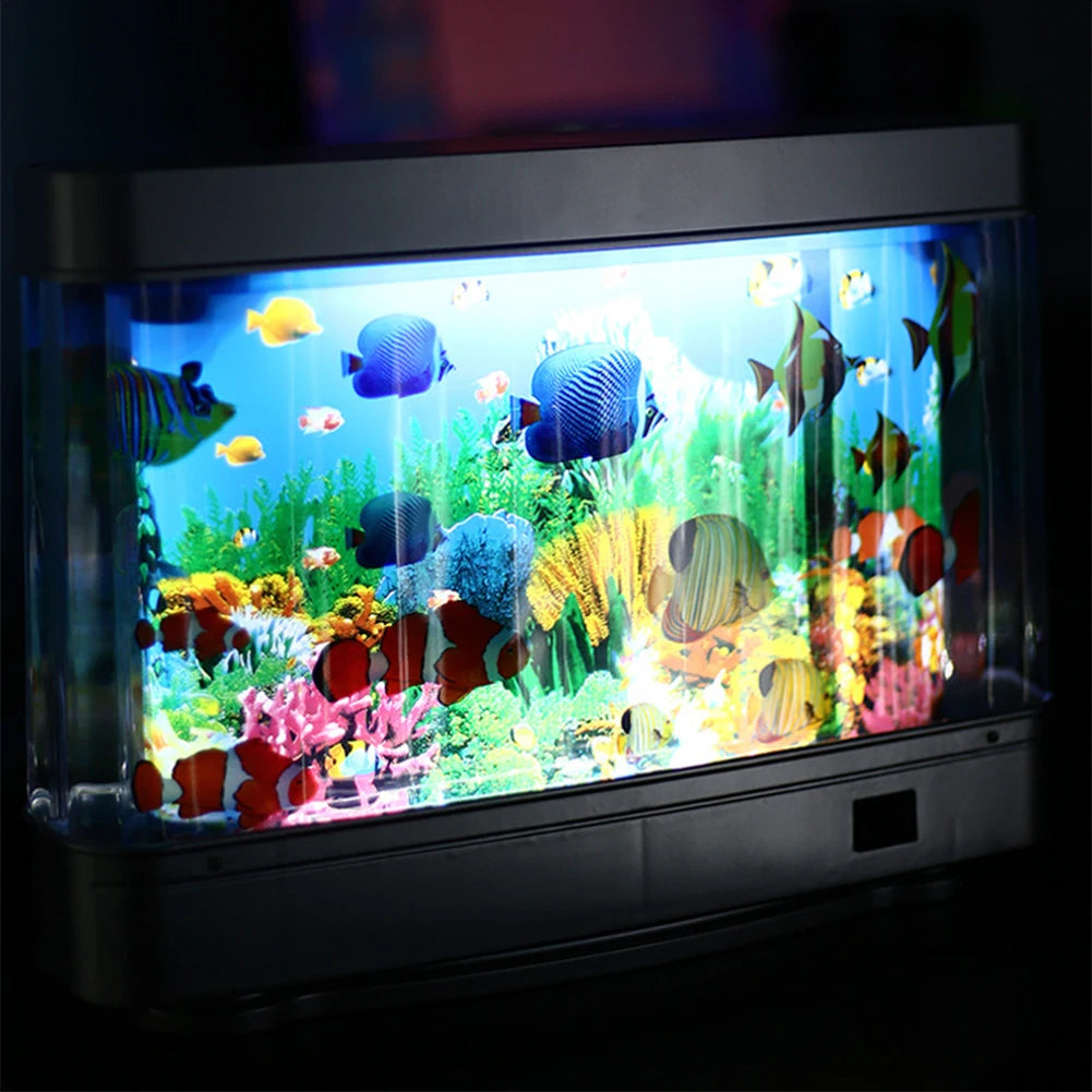 LED Artificial Aquarium Night Light Moving Fish Tropical Sensory Lamp