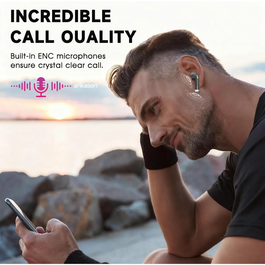 Wireless Earbuds ENC Noise Cancelling Ear Buds Smart Touchscreen Case