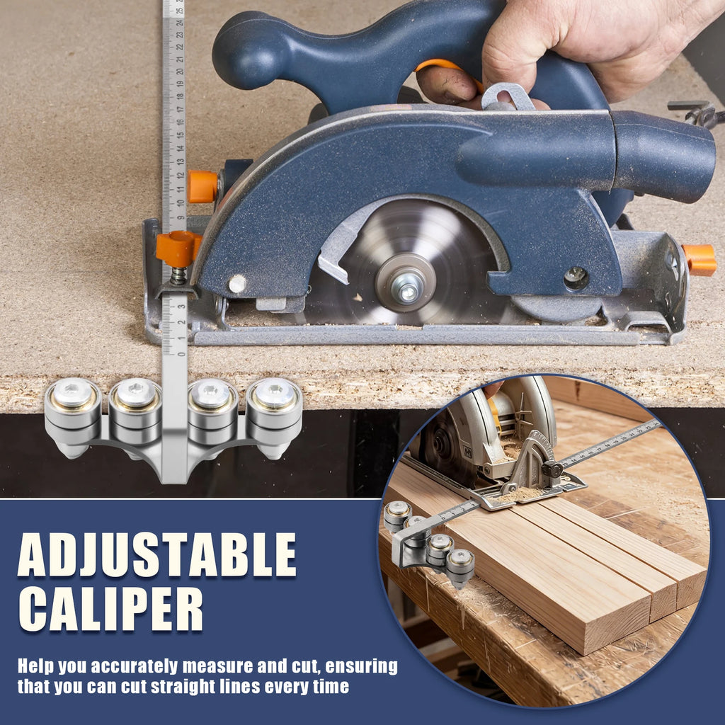 NEW Upgraded Circular Saw Guide Rail Positioning Calipers Stainless Steel Adjustable Precision Cutting Guide for WoodworkingDIY Zpaxo