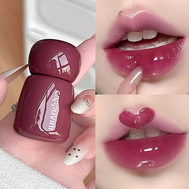 Water Light Mirror Lip Gloss Lasting Moisturizing Red Brown Lip Tint Waterproof Sweat-Proof Matte Silky Liquid Lipstick Makeup Zpaxo