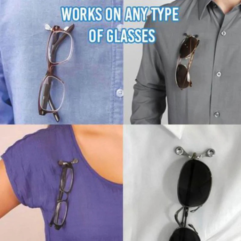 Magnetic Hang Eyeglass Holder Pin Brooches Fashion Multi-function