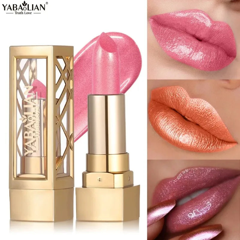 12 Gold Tube Lipstick Matte Pearlescent Glitter Shiny Velvet