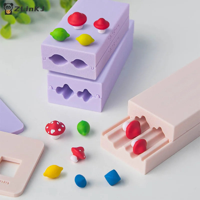 3D Lemon Mushroom Rhombus Beads Pottery Polymer Clay Mold Miniature Zpaxo