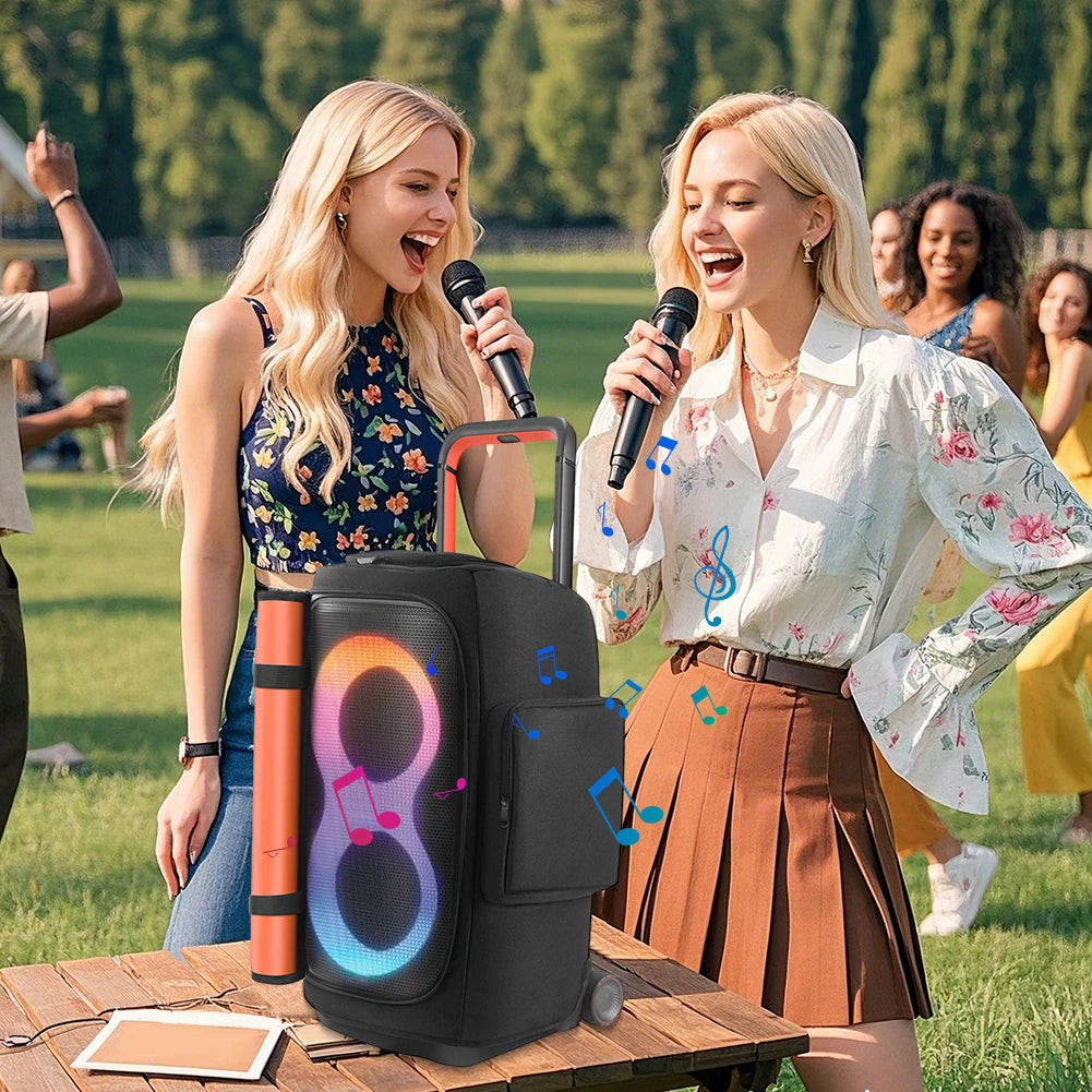 Portable Speaker Dust Case w/ Mic Pocket Double-Sided Speaker Storage Bag Wear Resist for JBL PARTYBOX 720/520/110/310/320 Cover Zpaxo