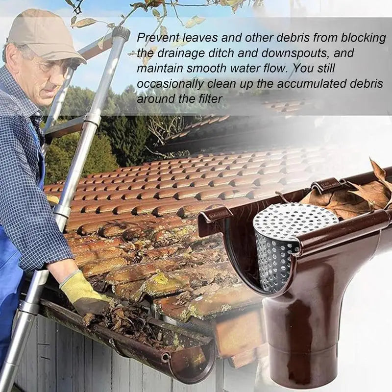 Stainless Steel Filter Mesh Gutter Leaf Debris Mud Trap Guards Drain