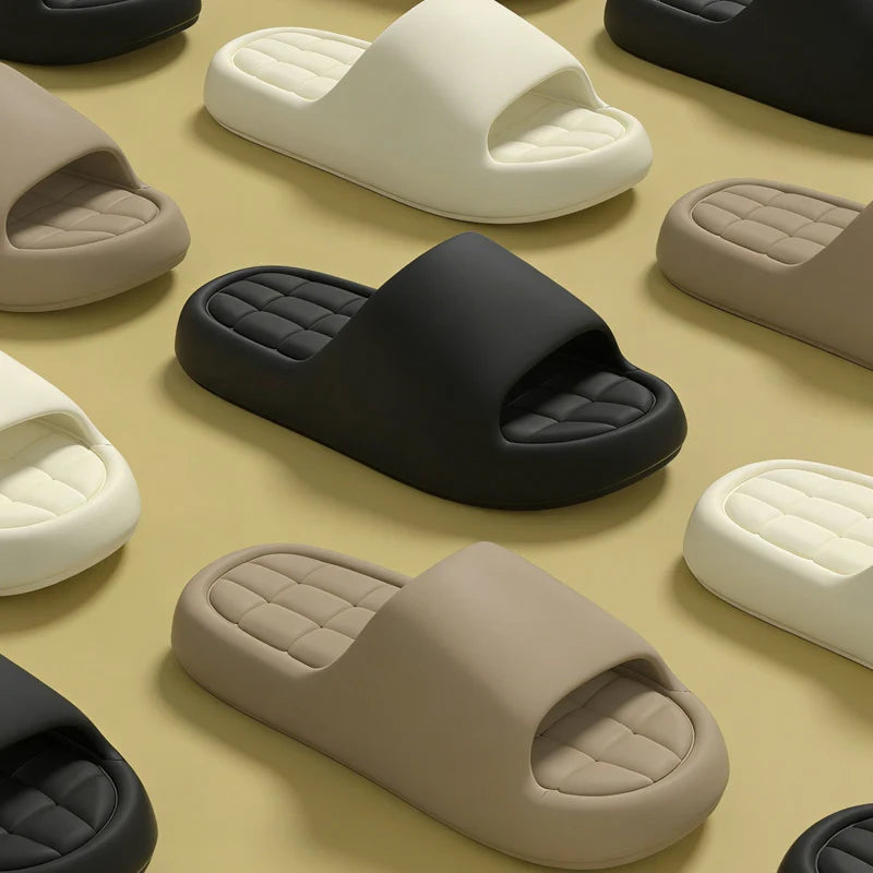 Men's Thick Platform Slippers EVA Soft Sole Pillow Slides Summer