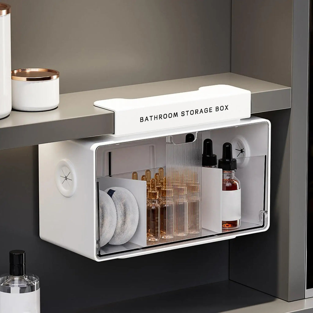 Bathroom Vanity Organizer Clear No-drill Removable Box Small