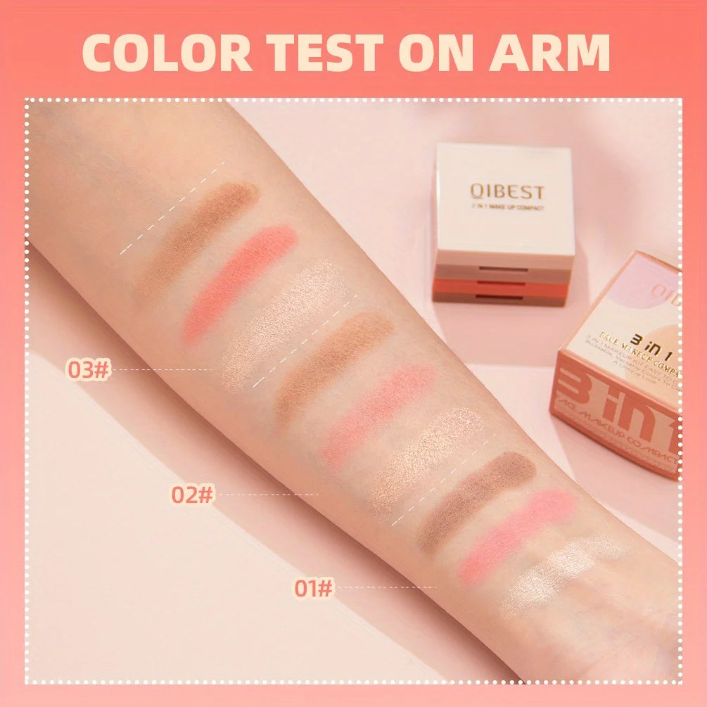 3 In 1 Matte Highlighter Blush Palette Blush Eyeshadow Face Cosmetics Makeup Palette Female Multifunctional Palette Zpaxo
