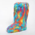 Luxury Furry Snow Boots Women 2025 Winter Over Knee 50cm Thigh High Fluffy Faux Fur Boots Ladies Plush Warm Platform Shoes Zpaxo A011-colorful 39