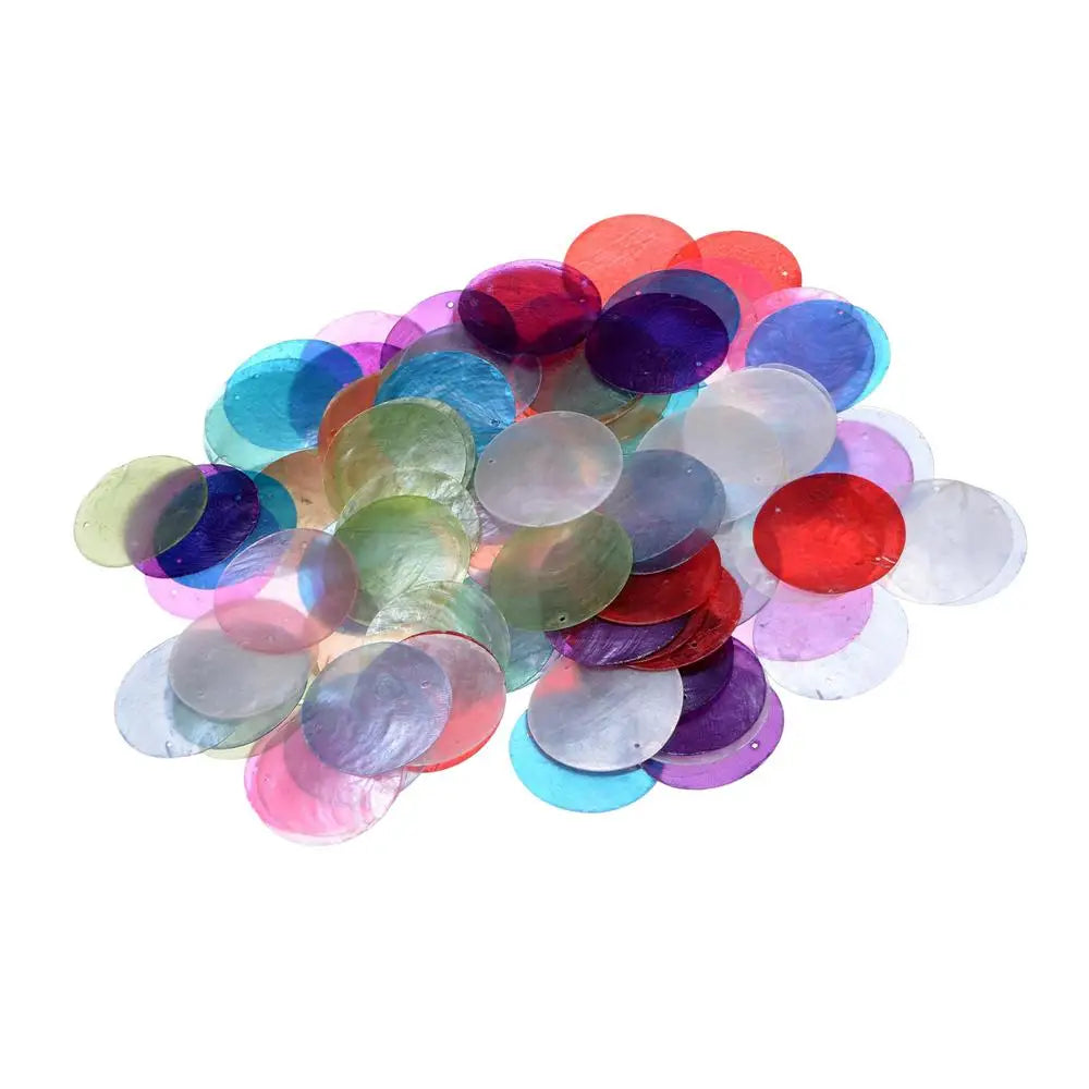 Round Shells 100 Earring Making Sea Coin Bead Connector Women Art