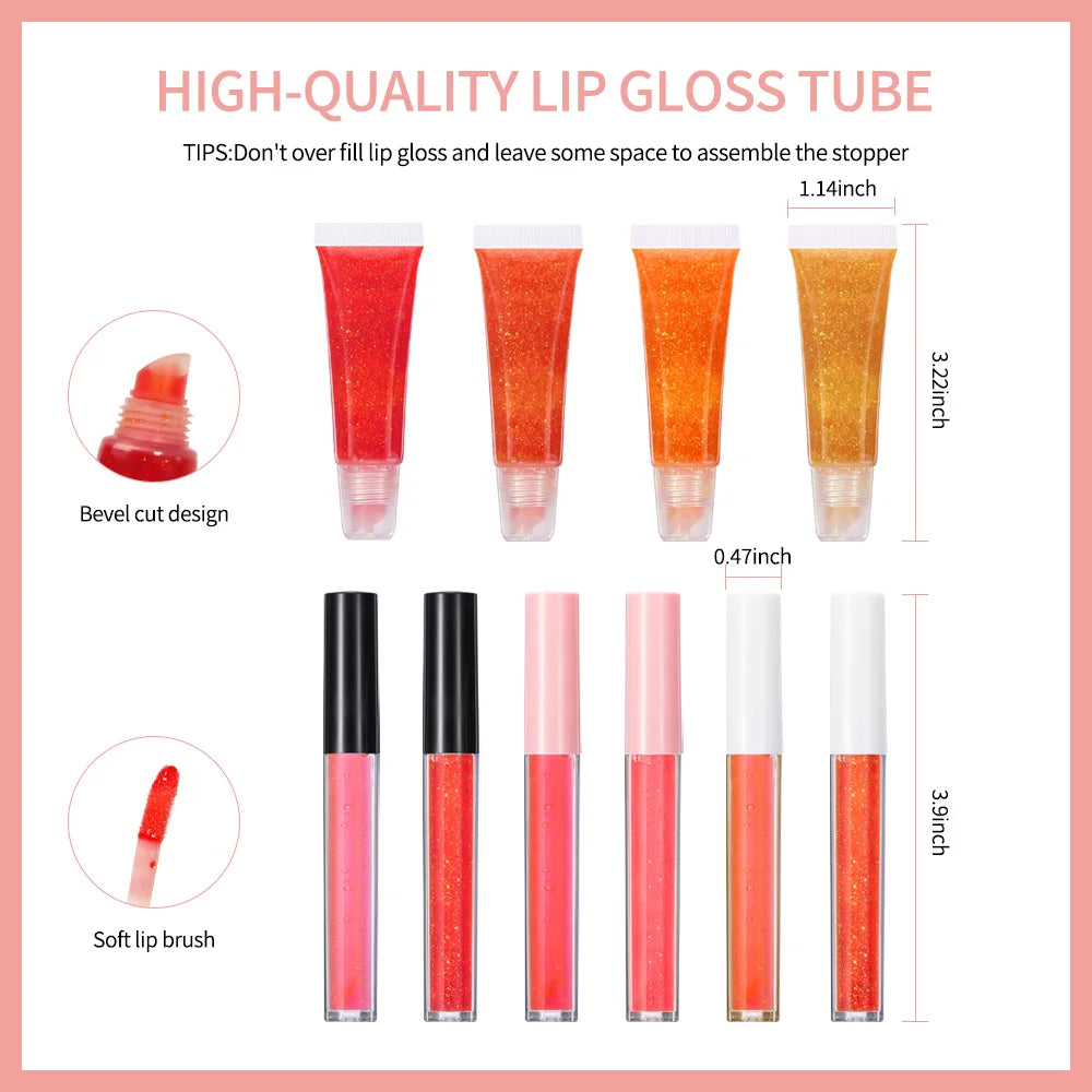 DIY Lip Gloss Kit 100ml Lip Gloss Base Powder Glitter Flavor Essence and Tube for Girl woman Gifts Lip Gloss Pack Set Cosmetics Zpaxo