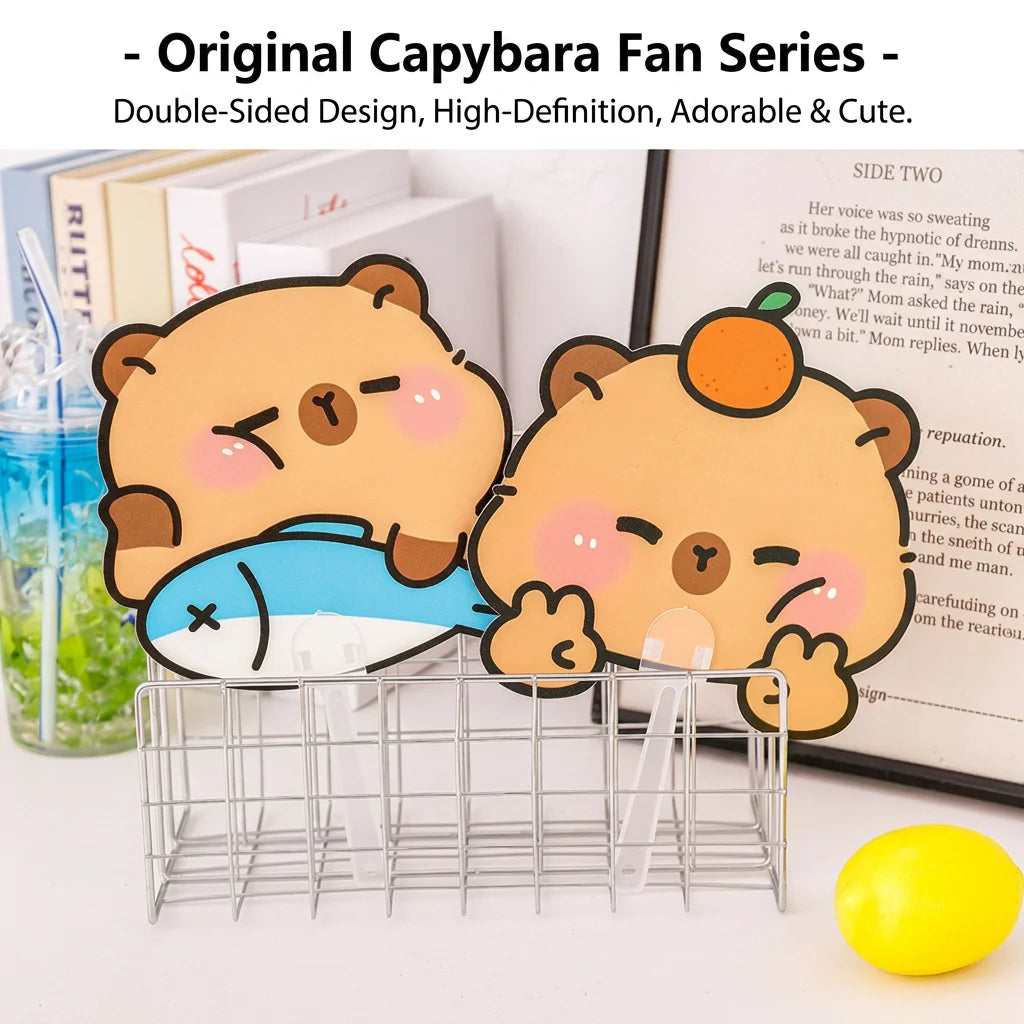 Cute Capybara Die-Cut Handheld Fan | Portable Kids Summer Fan Novelty Handheld Fan Zpaxo