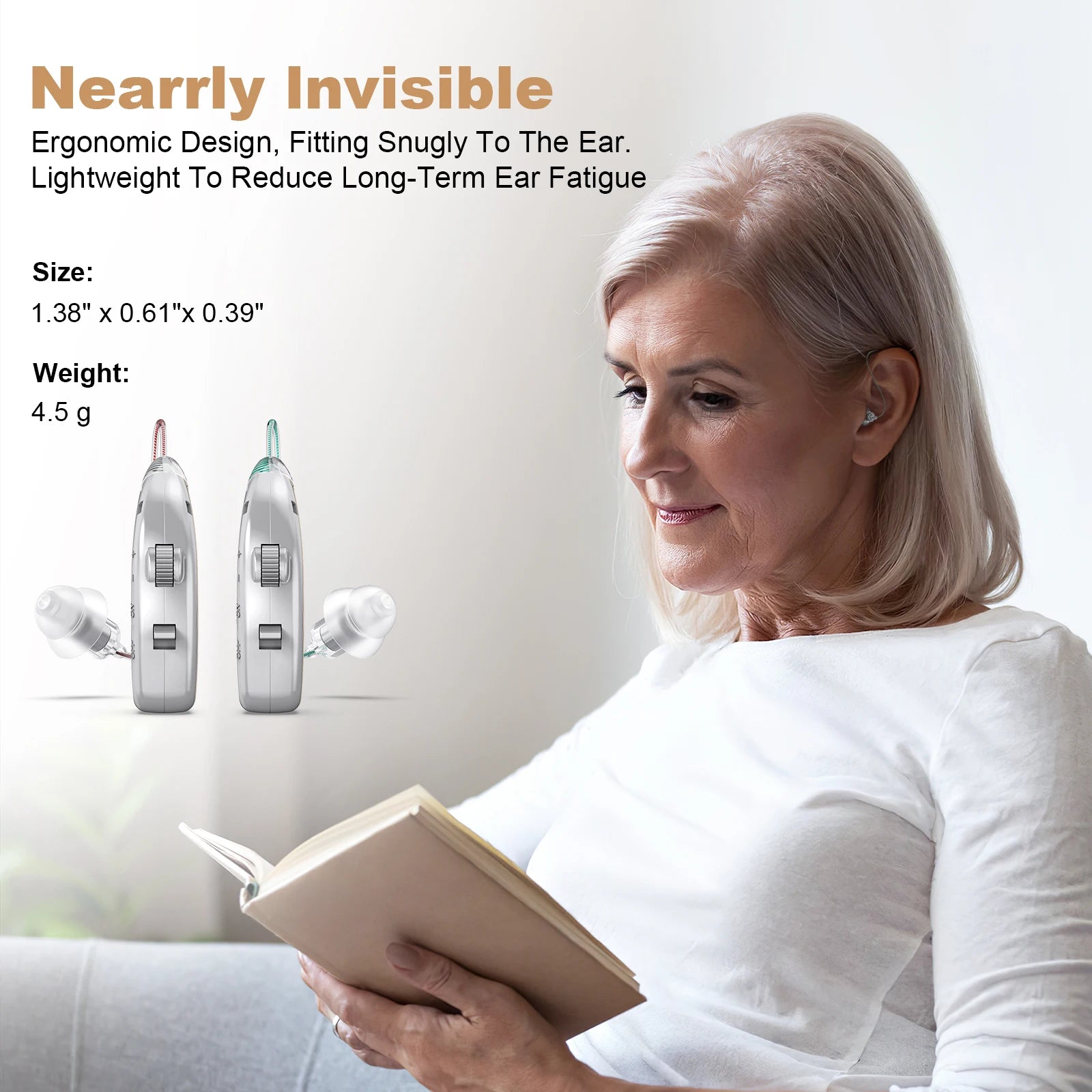 Hearing Amplifiers Earbud In-ear Enhancer Sound Voice Rechargeable
