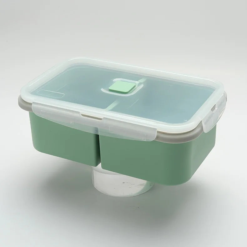 Large Capacity Multi Compartment Silicone Food Container Bento Box Zpaxo 2 Gird