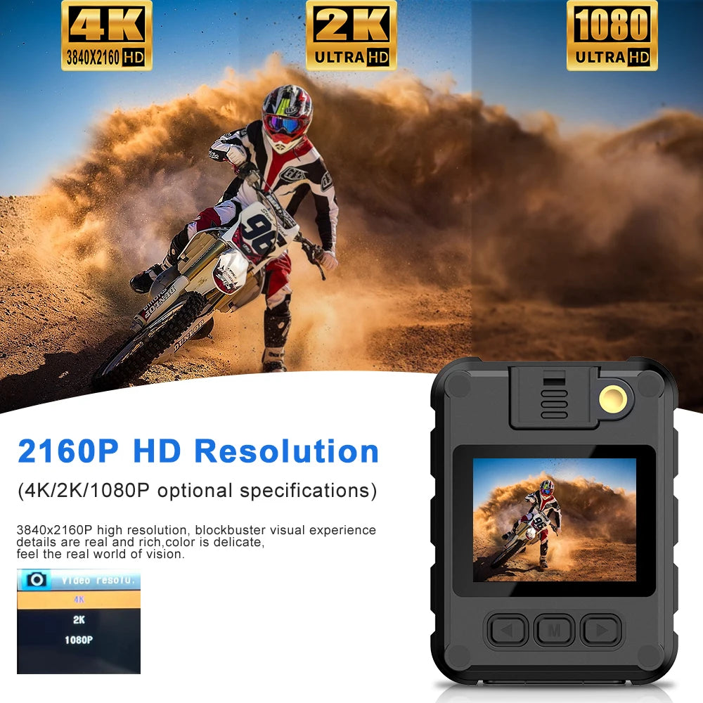 4K Wifi HD Mini Camera Sports Outdoor Waterproof Law Enforcement
