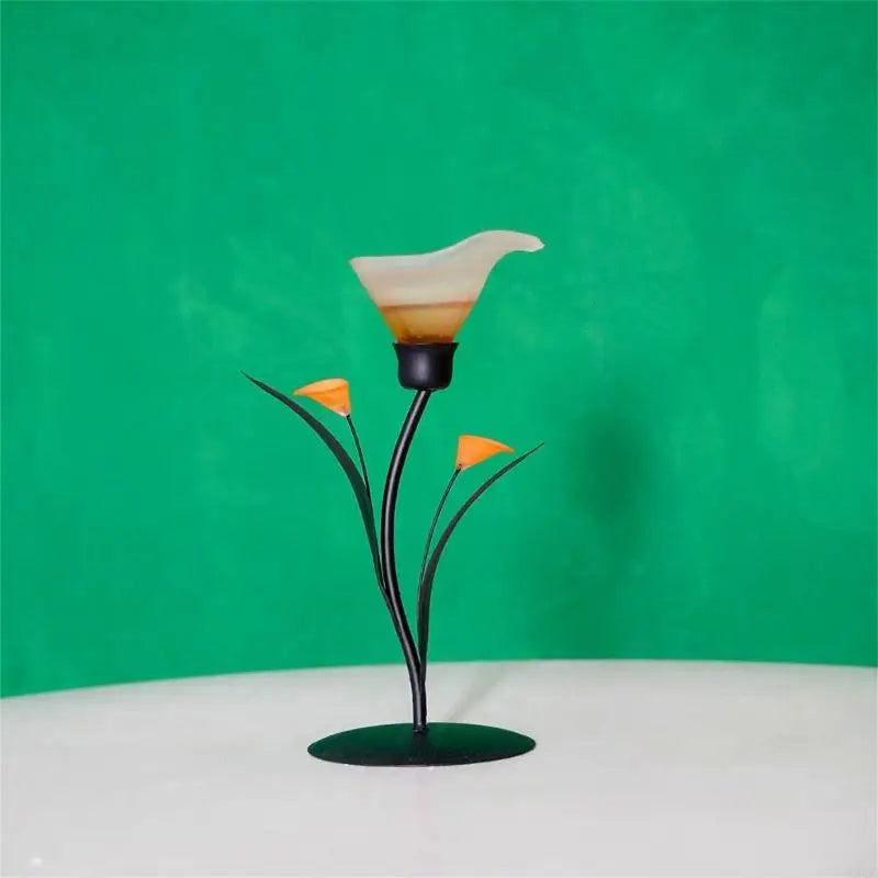 Artistic Floral Candelabra Iron Frame Calla Lilies Flower Holder
