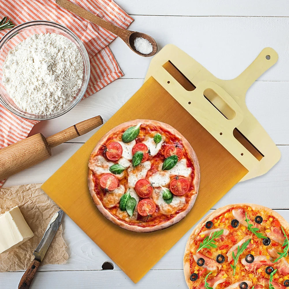 Sliding Pizza Shovel Dough Tray Board Paddle Home Kitchen Oven Baking