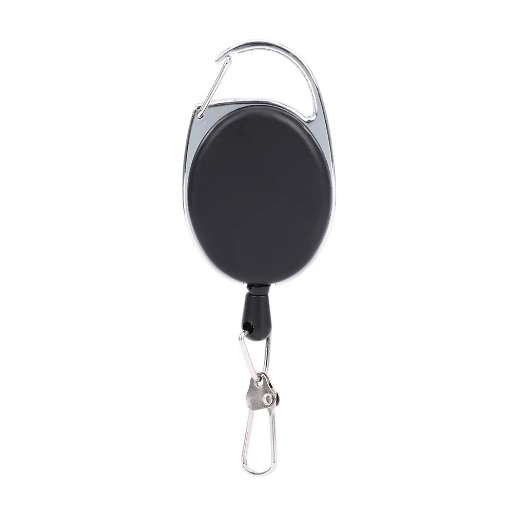 Keeper Zinc Alloy Anglers Keychain Recoil ID Lanyard Name Tag Card ABS Key Ring Badge Reel Retractable Pull Badge Holder Zpaxo Black