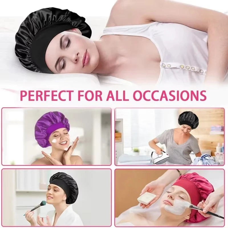 Purple Satin Sleep Bonnet – Silky Night Hair Cap for Women Satin Sleep Bonnet Zpaxo