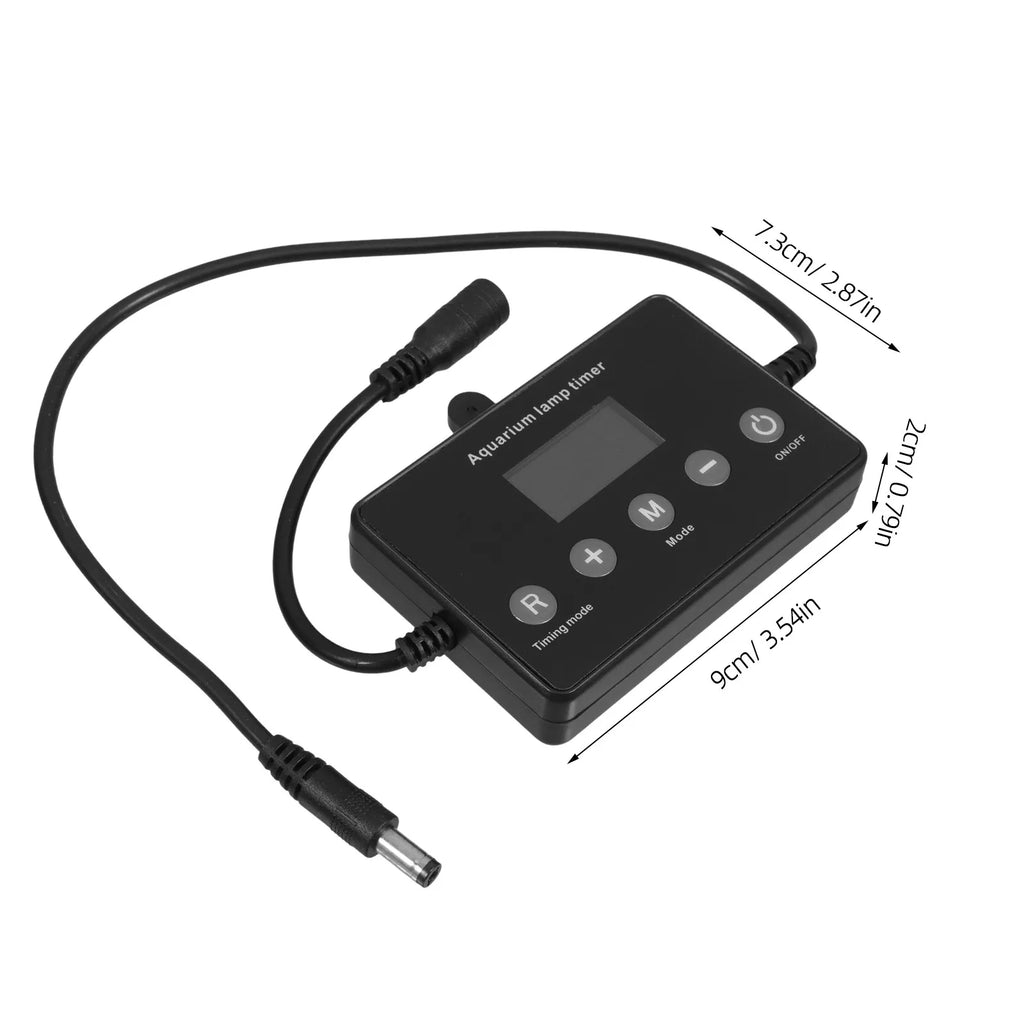 Black LED Fish Tank Controller LCD Timing Aquarium Universal 12-24V