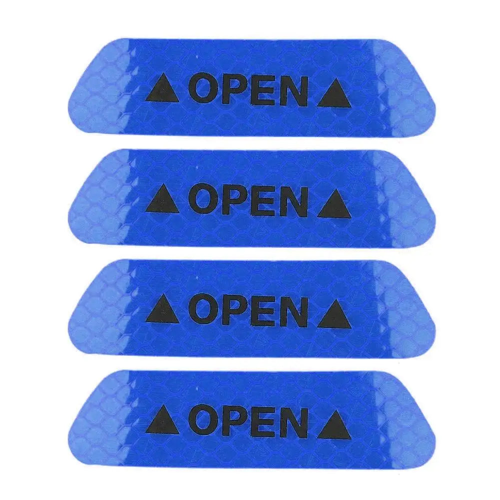 4-Pack Night Reflective Car Door Safety Warning Stickers Car Safety Sticker Zpaxo D