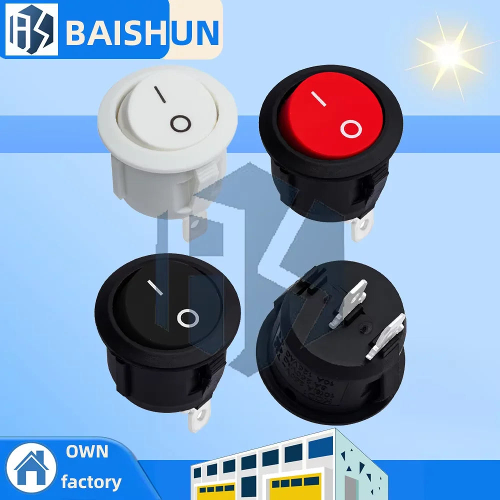 KCD1-105 Round OFF Rocker Switch 6A 250VAC 10A 125VAC Zpaxo