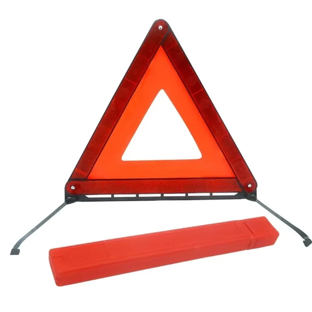 Red Reflective Warning Triangles Portable Folding Folding Hazard Triangle Storage Box 43 cm Car Warning Sign Breakdown Rescue Zpaxo Red
