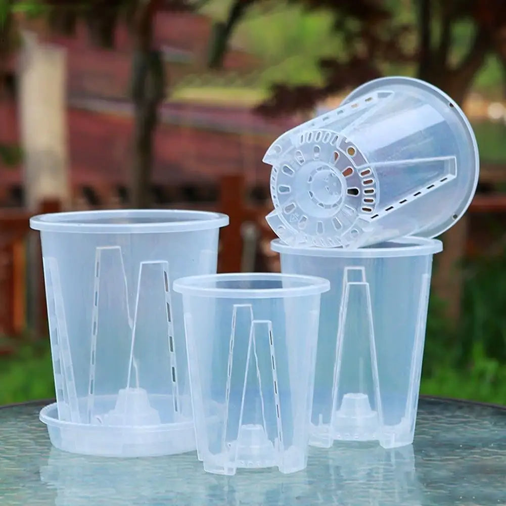 Clear Orchid Planter PP Plastic Pot | Air Holes & Drainage Orchid Planter Pot Zpaxo