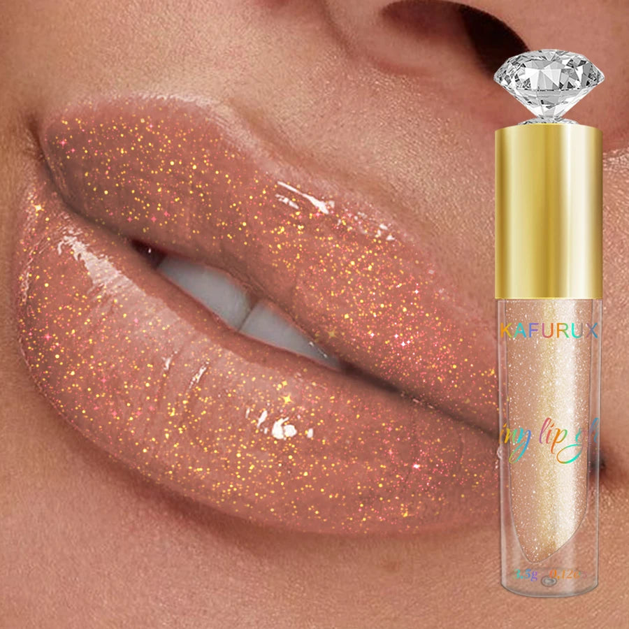 9 Colors Diamond Shimmer Glitter Lip Gloss Moisturizing Liquid Zpaxo 203