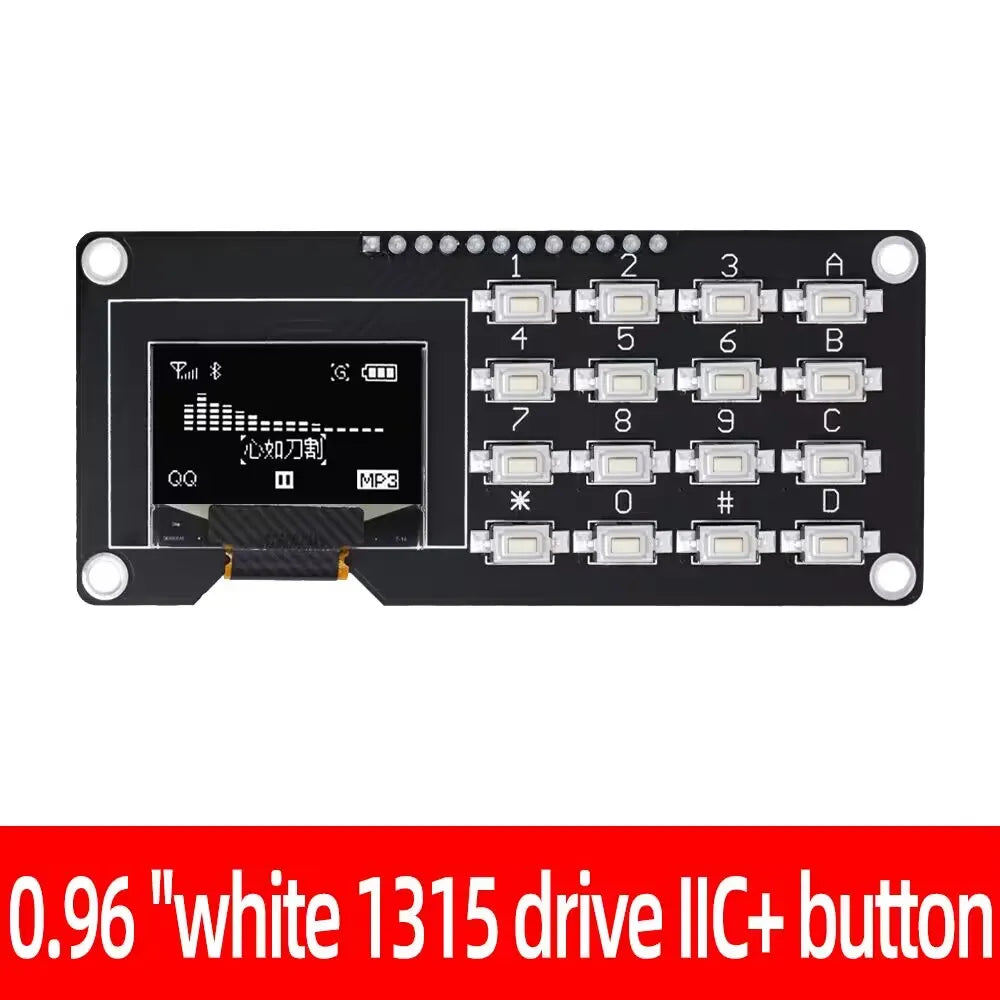 SSD1106/SSD1315 0.96/1.3" OLED Keypad Module – 4x4 16-Key Combo for Arduino DIY Zpaxo 1pcs 0.96 4P white