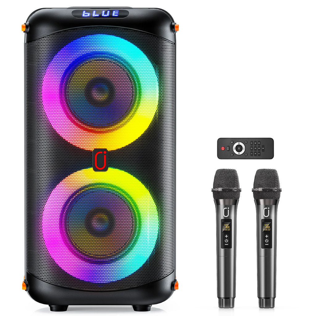 JYX T27 Wireless Bluetooth Speaker Karaoke Machine 2 Microphone Home
