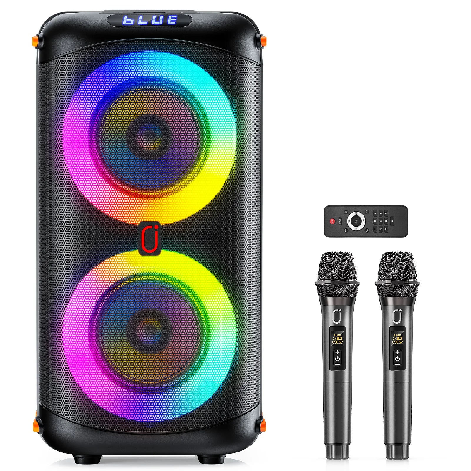 JYX T27 Wireless Bluetooth Speaker Karaoke Machine 2 Microphone Home
