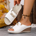 Roman Shoes Sandals Ladies Summer Fashion Solid Wedge Platform