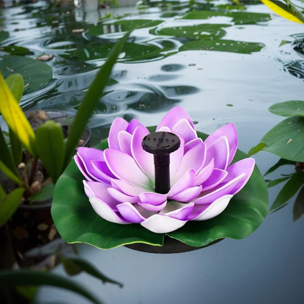 Lotus Solar Water Fountain Brushless Pump Floating Garden Artificial