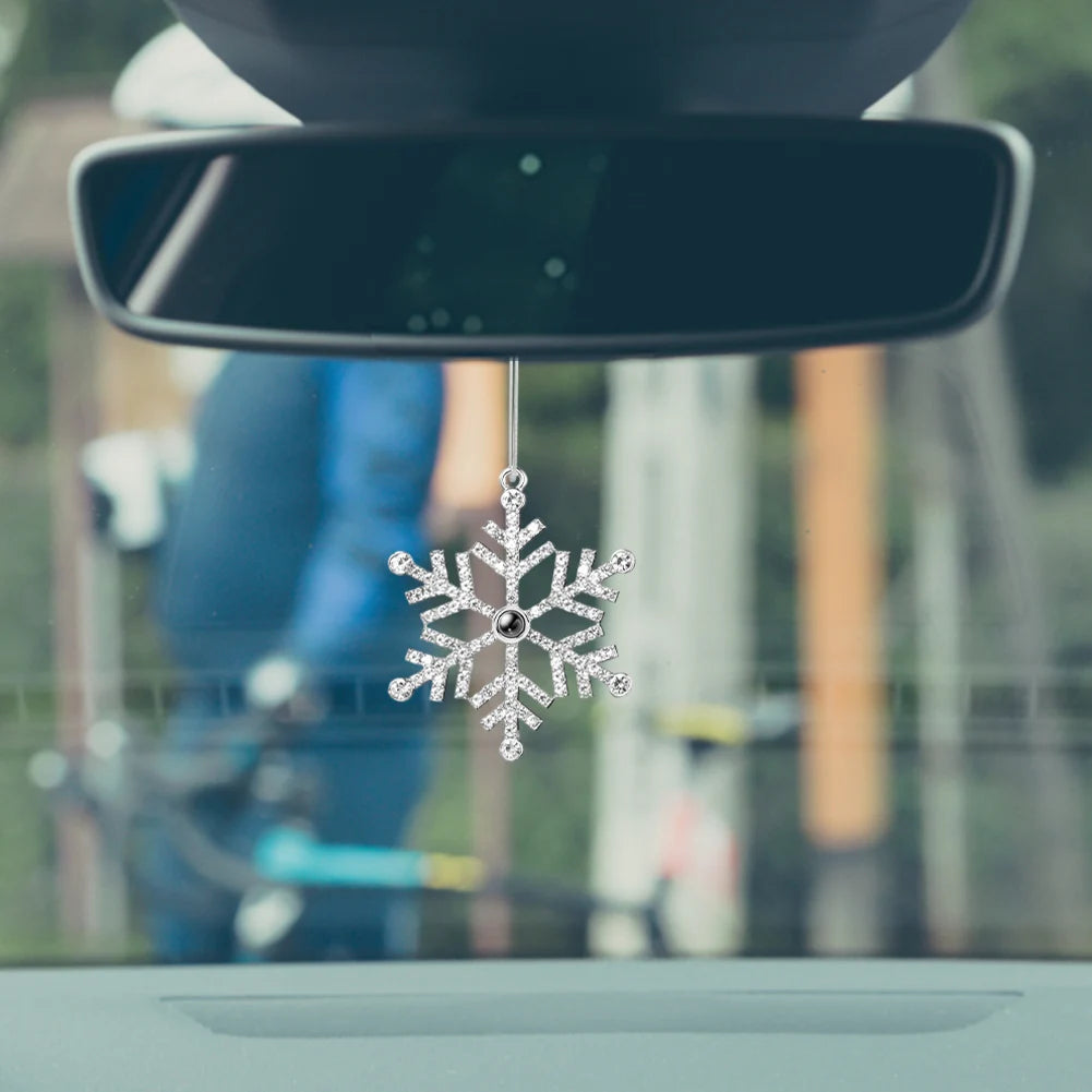 Hanging Snowflake Projection Pendant Photo Christmas Ornaments Gifts