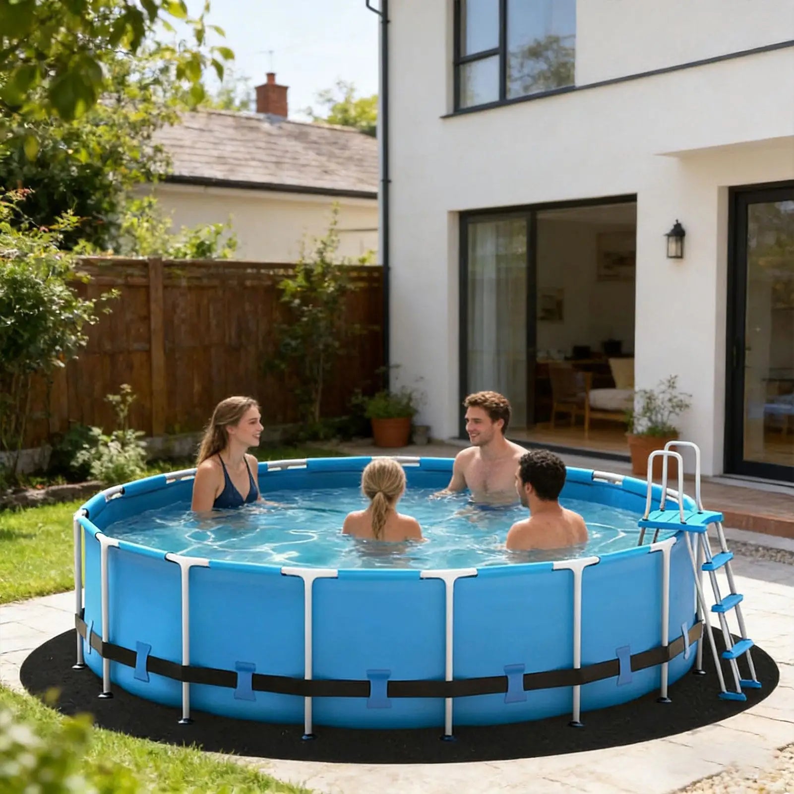 Heavy Duty Inflatable Pool Liner Round Ground Mat Puncture Protection