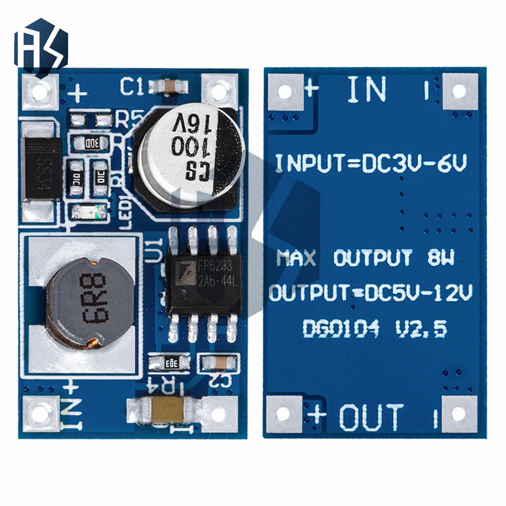 8W DC-DC Boost Module 3V-6V Input 5V-12V Output USB Boost Board for 3.7V Li-ion Battery Power Bank Zpaxo
