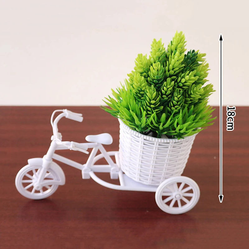 MRattan Flower Basket Vase Tricycle Bicycle Model Home Garden Wedding Zpaxo A22
