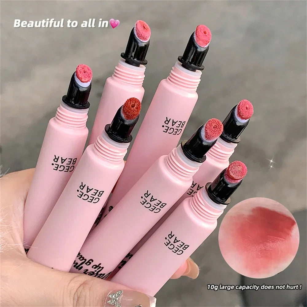 Velvet Matte Liquid Lipstick Water Turn Mist Lip Gloss Moisturizing Creamy Soft Liquid Blush Lip Tube Makeup With Plush Head Zpaxo