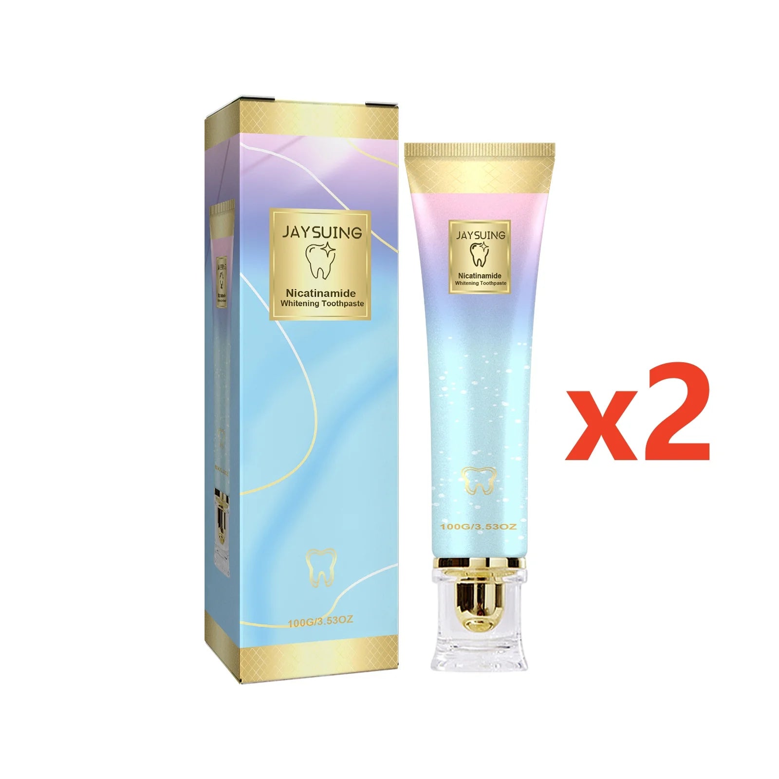 Jaysuing Nicotinamide Whitening Toothpaste – Stain & Enamel Care Whitening Toothpaste Zpaxo 2x100g boxed