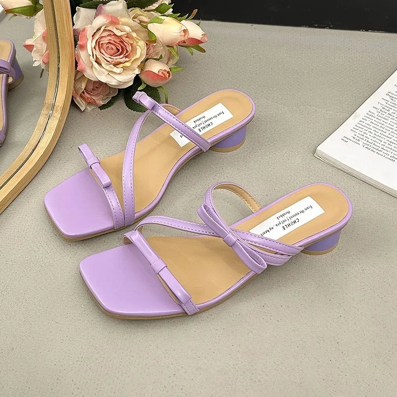 2026 Summer Butterfly-knot Slip Women Slippers Concise Low Heels Zpaxo 38 image color 2