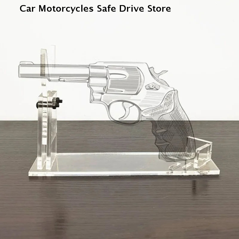 CMHot Clear Acrylic Hand Gun Display Stand Pistol Rack Holder 5 Gears