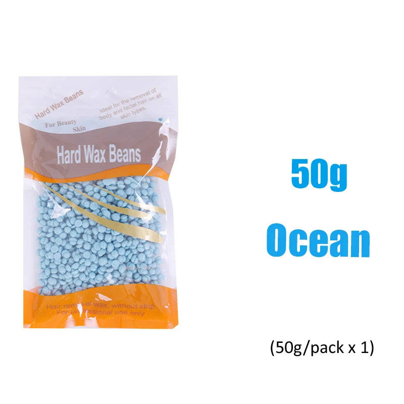 Hard Wax Beans Hair Removal – 500g/300g/50g Unisex Depilatory Wax Beans Zpaxo 50g-Ocean