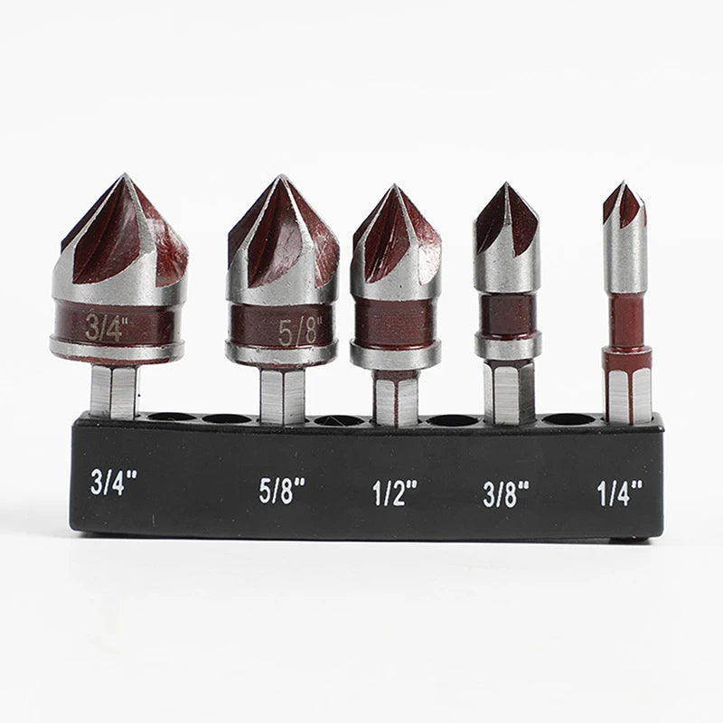 Multi-size Countersink Bits Hole Opener Chamfer Drill Bit Hex Shank Zpaxo