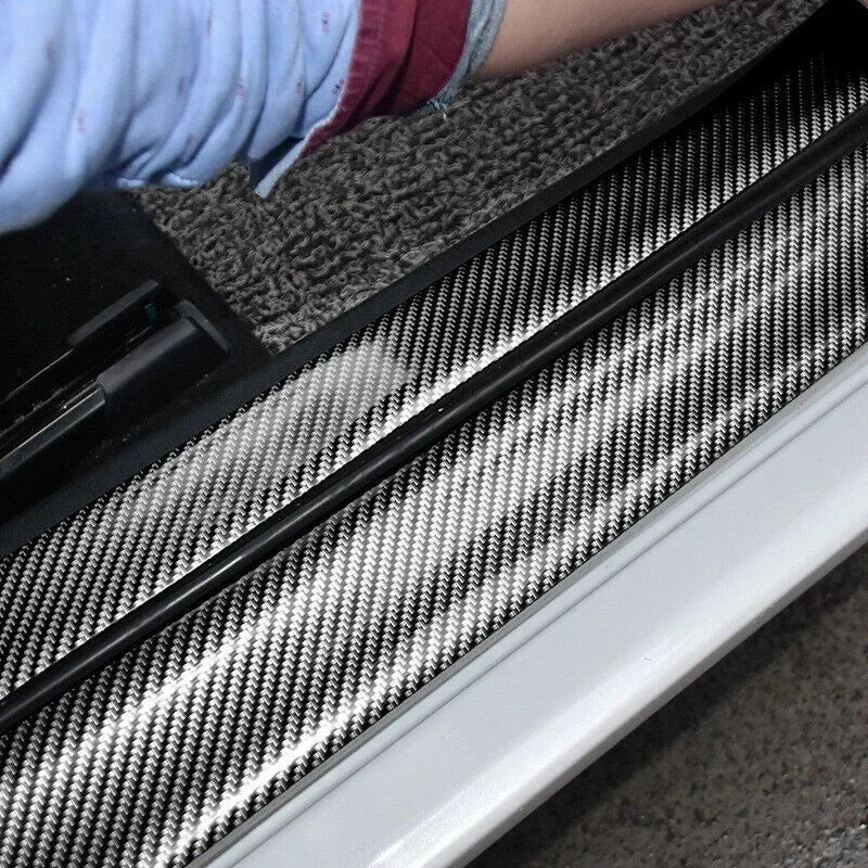 Carbon Fiber Car Door Sill Protector Anti-Scratch Guard Strip