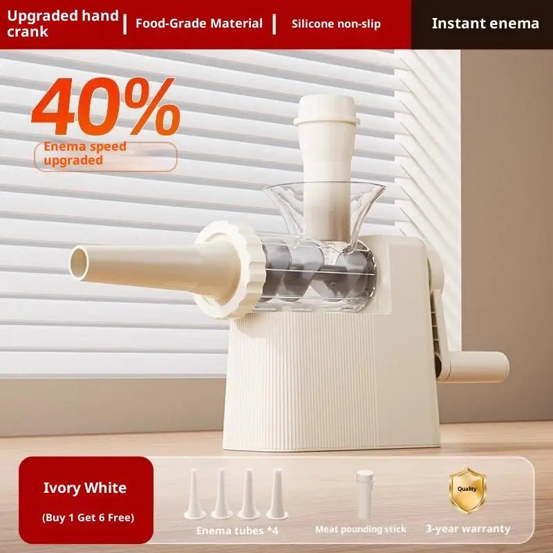 Manual Sausage Stuffer with 4 Nozzles - Easy-Fill Meat Grinder Kit for Homemade Sausages & Snacks Zpaxo Beige